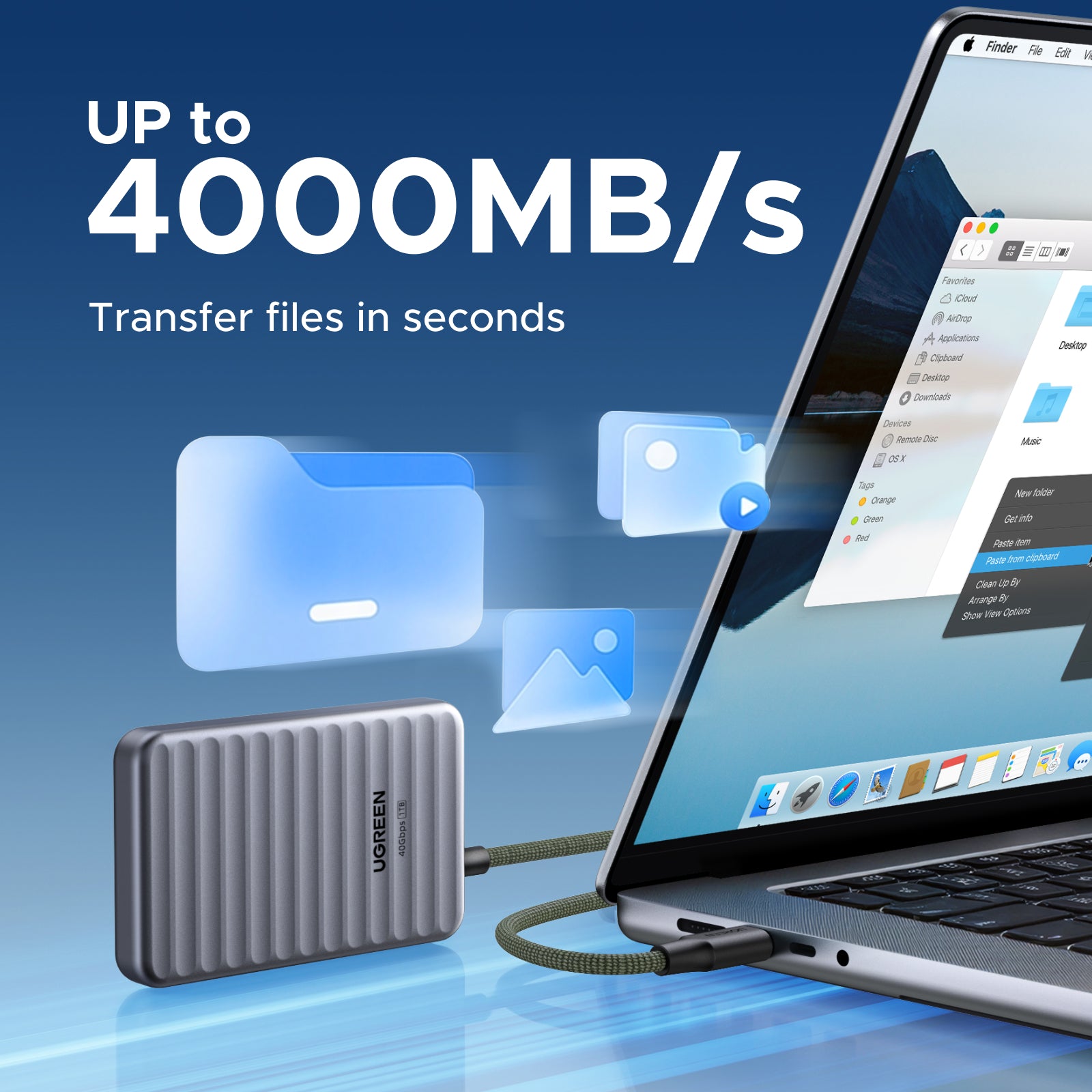 UGREEN NeoDrive Go 1TB Portable SSD | 40Gbps USB4