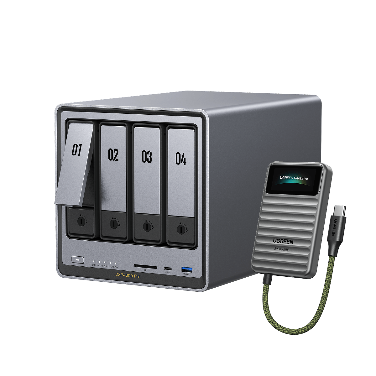 DXP4800 Pro + 1TB 20Gbps Portable SSD