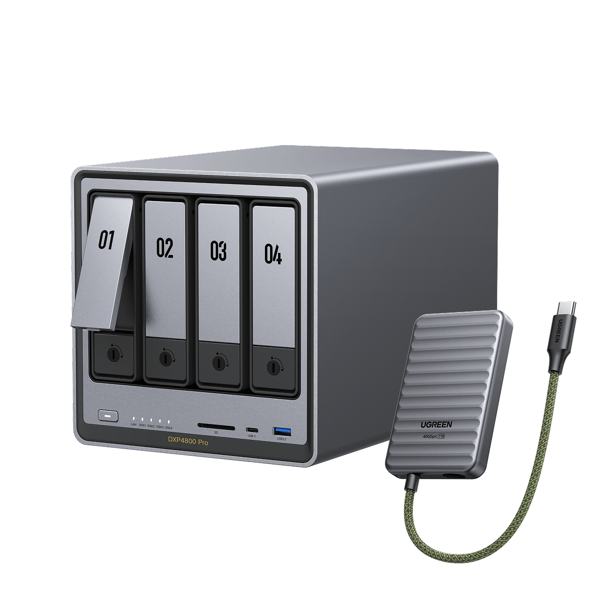 DXP4800 Pro + 1TB 40Gbps Portable SSD