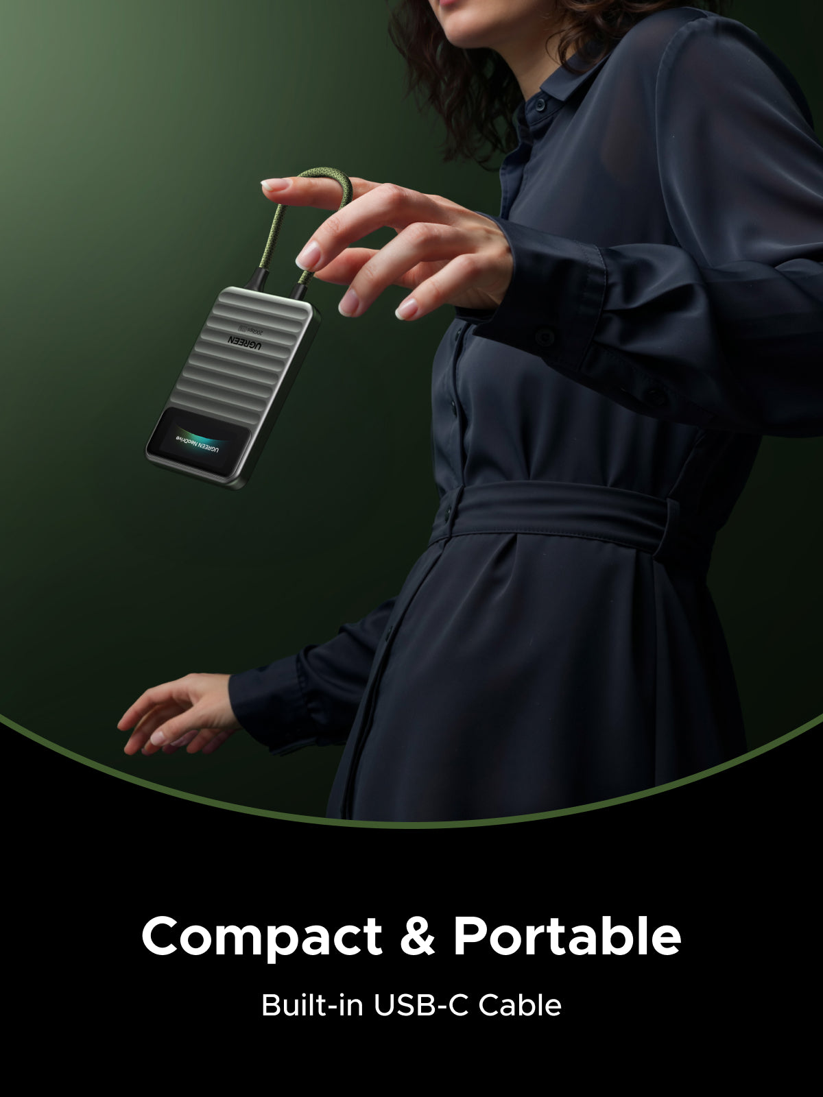 UGREEN 1TB Portable SSD | IPS Display, 20Gbps, MagSafe Compatible