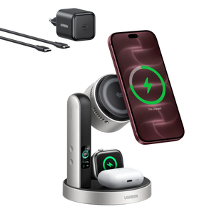UGREEN MagFlow Pro Magnetic Wireless Charging Stand (3-in-1, Qi2 25W)