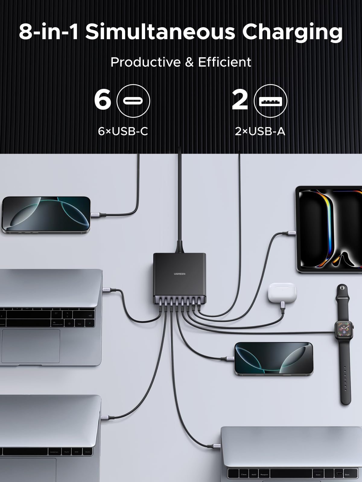 UGREEN Nexode Desktop GaN Charger (200W, 8 - Port) - UGREEN EU