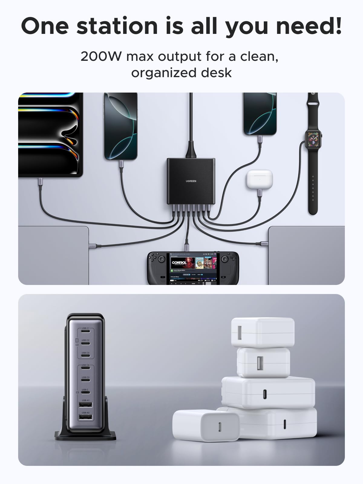 UGREEN Nexode Desktop GaN Charger (200W, 8 - Port) - UGREEN EU